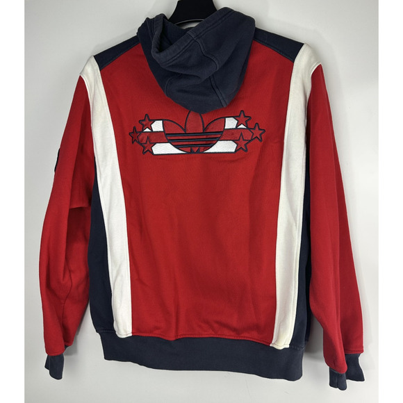 Adidas Originals Trefoil Red Navy SAMPLE Hoodie Hooded Sweatshirt Rare Prototype - Picture 13 of 16